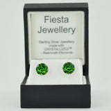 Sterling Silver 8mm Faceted Crystal Stud Earrings - Prezents.com