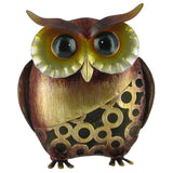 Golden Brown Baby Owl Metal Sculpture - Prezents.com