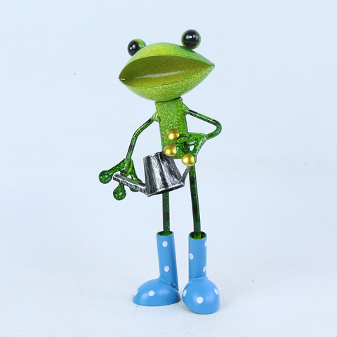 Green Frog Holding A Watering Can