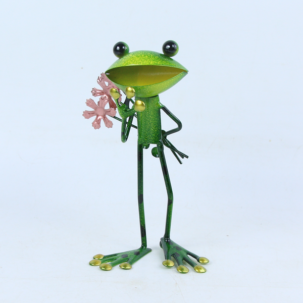 Green Frog Holding A Bouquet