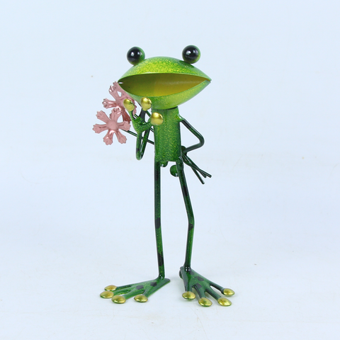 Green Frog Holding A Bouquet