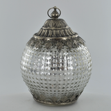 Moroccan Style Silver Glass LED Lantern
