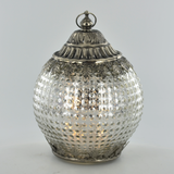 Moroccan Style Silver Glass LED Lantern