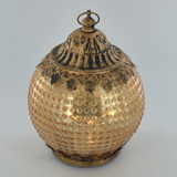 Moroccan Style Gold Glass LED Lantern