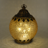 Moroccan Style Gold Glass LED Lantern