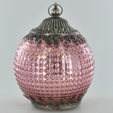 LED Pink Pomegranate Moroccan Style Glass Battery Powered Lantern Home Decor Christmas 24491