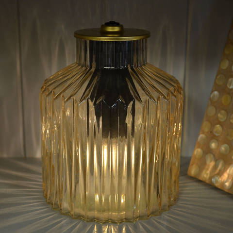 Moroccan Style Cream Glass LED Lantern 24608