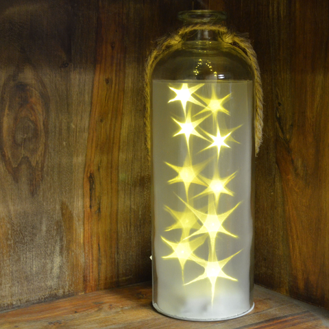 Star Style White Glass LED Lantern Wedding Decor 24614