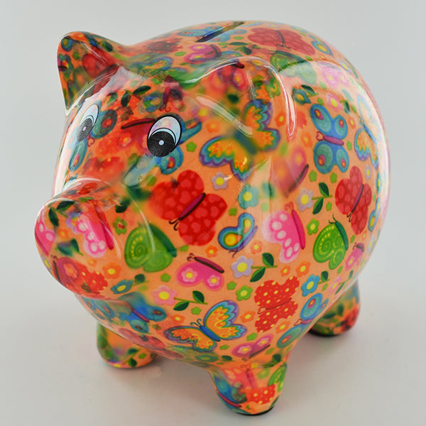 Pomme Pidou Pixie Pig Animal Money Bank - Orange
