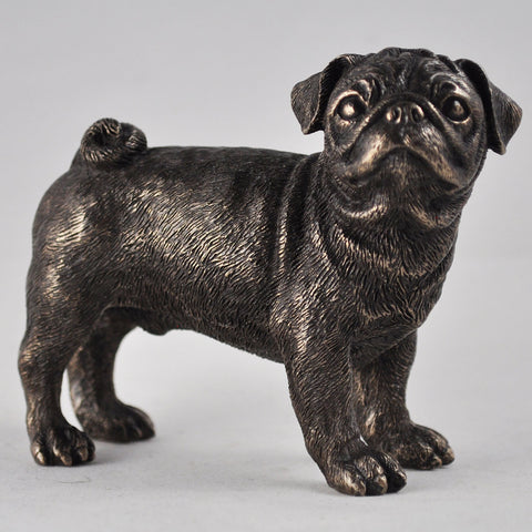 Pug Cold Cast Bronze Sculpture - Prezents.com