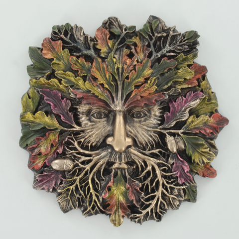Quercus Greenman Wall Plaque With Bronze Effect Features 33849