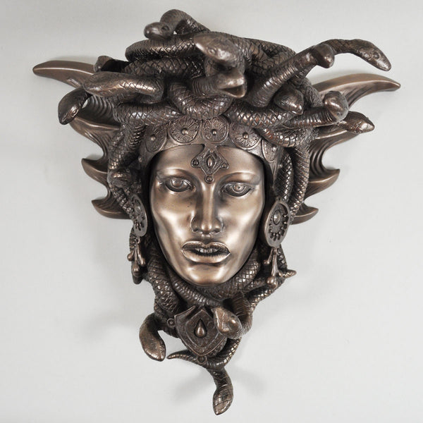 Medusa Guardian, Greek Mythology Cold Cast Bronze Wall Sculpture - Prezents.com