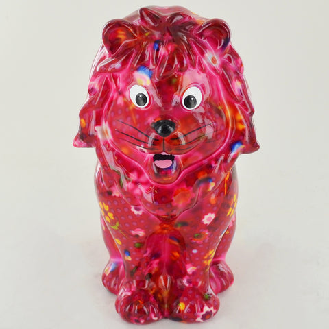 Pomme Pidou Leo the Lion Animal Money Bank - Dark Pink - Prezents.com