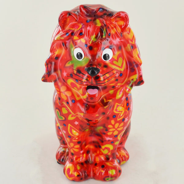 Pomme Pidou Leo the Lion Animal Money Bank - Red - Prezents.com
