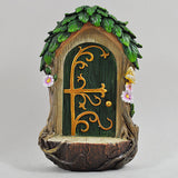 Fairy Door - Green Door with Fairy Landing Pad - Prezents.com