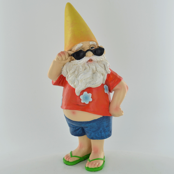 Gnome On Holiday - With Sunglasses Comical Garden Decor