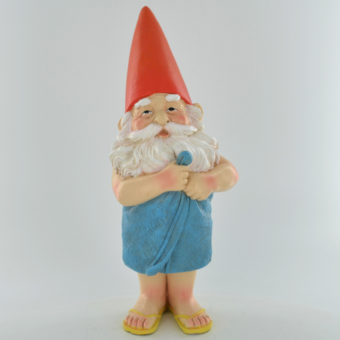 Gnome On Holiday - With Beach Towel Comical Garden Decor