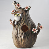 Bird House with Owl and Flowers - Prezents.com