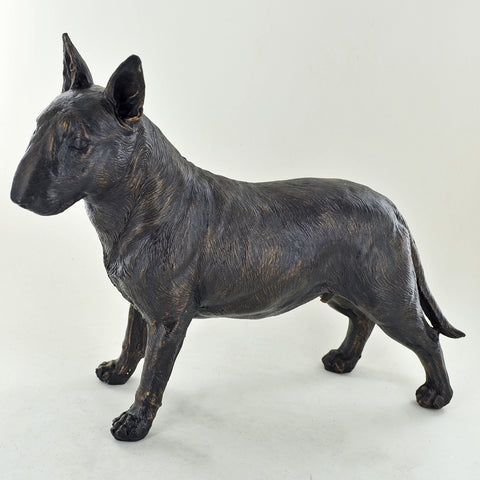 Bull Terrier Dog Painted Bronze Resin Sculpture - Prezents.com
