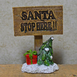 Fairy Garden - Santa Stop Here Christmas Sign - Prezents.com
