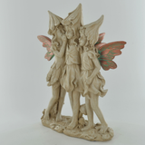 Forest Fairies Whisper Copper Winged White Sculpture Figurine Art Deco Girl Garden Home Decor Gift