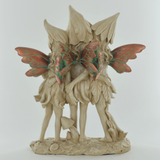Forest Fairies Whisper Copper Winged White Sculpture Figurine Art Deco Girl Garden Home Decor Gift