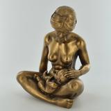 Mother and Baby Bronze Effect Sculpture Parent Woman Home Decor Ornament Figurine Gift