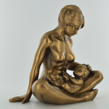 Mother and Baby Bronze Effect Sculpture Parent Woman Home Decor Ornament Figurine Gift