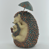 Prezents Hedgehog with Umbrella Garden Ornament Home Decor Gift Idea Animal Wildlife Nature