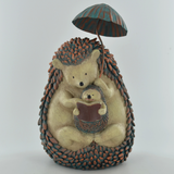 Prezents Hedgehog with Umbrella Garden Ornament Home Decor Gift Idea Animal Wildlife Nature