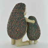 Prezents Hedgehog and Child Garden Ornament Wildlife Sculpture Nature Statue Woodland Gift Idea
