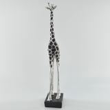 Giraffe Silver and Black Sculpture