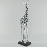 Giraffe Silver and Black Sculpture