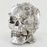 Silver Floral Skull - Prezents.com