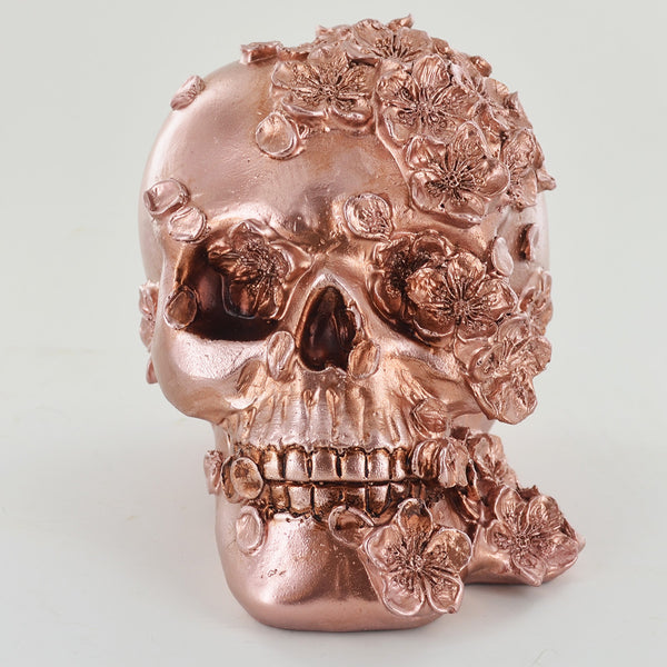 Rose Gold Floral Skull - Prezents.com