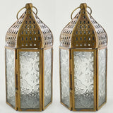 Moroccan Style Brass Lanterns Set of Two - Prezents.com
