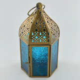 Moroccan Style Blue Lanterns Set of Two