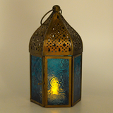 Moroccan Style Blue Lanterns Set of Two