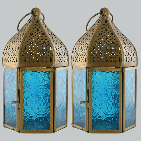 Blue moroccan lantern deals