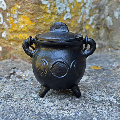 Cast Iron Cauldron with Magic Symbols - Small - Three Designs - Prezents.com