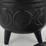 Cast Iron Cauldron with Magic Symbols - Medium - Three Designs - Prezents.com