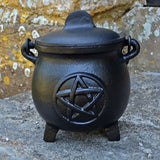 Cast Iron Cauldron with Magic Symbols - Large - Three Designs - Prezents.com