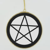 Pentagram Wall Mirror Plaque with Brass Chain - Prezents.com