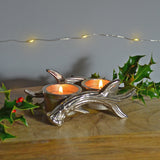 Antlers of Exmoor Double Tea Light Candle Holder - Prezents.com