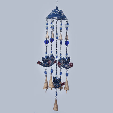 Blue Birds & Bells Wind Chime - Prezents.com
