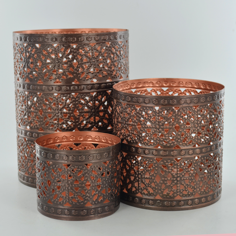 Metal Votives Moroccan Style - Set of 3