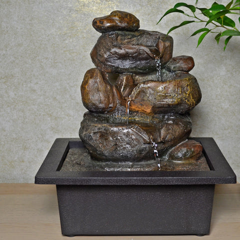 Indoor Water Fountain Stone Look With LED Light