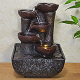 Indoor Water Fountain Overflowing Pots With LED Light - Prezents.com