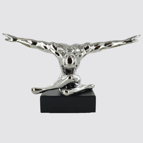 Silver Ceramics Male Figure Sculpture - Prezents.com