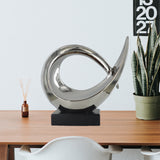 Silver Ceramics Oval Sculpture - Prezents.com